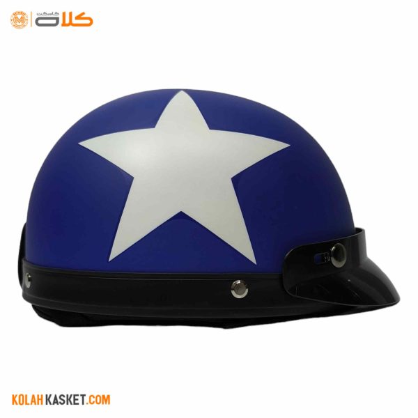 کلاه کاسکت نیمه آبی طرح دار | مدل Star – Harley