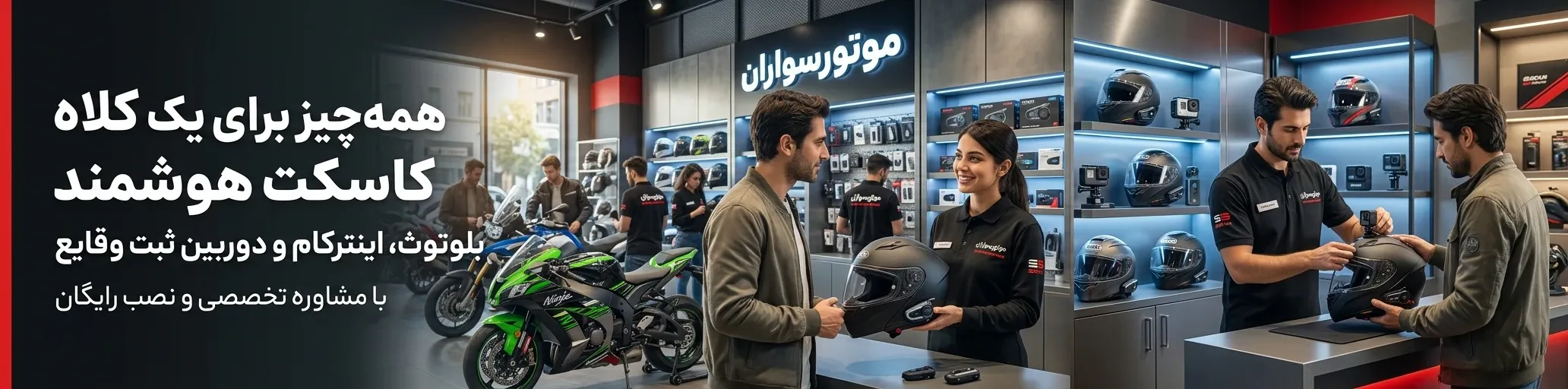 خرید کلاه کاسکت و نصب بلوتوث در فروشگاه موتورسواران