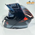 کلاه ونوم Venom ماژولار با فک متحرک و طلق تیره - نمای نزدیک