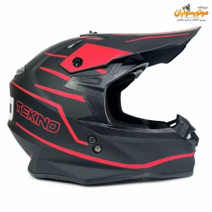 کلاه کاسکت کراسی تکنو TEKNO قرمز مشکی مات - نمای اصلی