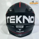 کلاه کاسکت کراسی تکنو TEKNO قرمز مشکی مات - نمای کناری
