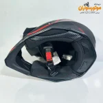 کلاه کاسکت کراسی تکنو TEKNO قرمز مشکی مات - نمای زاویه‌دار