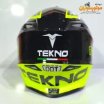 کلاه کاسکت کراسی TEKNO تکنو مشکی فسفری - نمای کناری