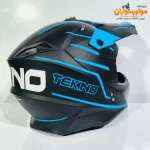 کلاه کاسکت کراسی مشکی آبی تکنو Tekno - نمای روبه‌رو