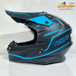 کلاه کاسکت کراسی مشکی آبی تکنو Tekno - نمای پشت