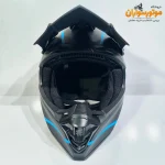 کلاه کاسکت کراسی مشکی آبی تکنو Tekno - نمای نزدیک