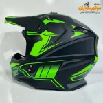 کلاه کاسکت کراسی مشکی سبز مات TEKNO تکنو - نمای پشت