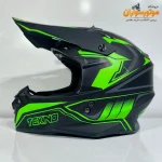 کلاه کاسکت کراسی مشکی سبز مات TEKNO تکنو - جزئیات طراحی