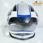 کلاه کاسکت اندرویی و ادونچر سفید طرح دار برند ibk - نمای پشت