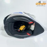 کلاه کاسکت اندرویی و ادونچر سفید طرح دار برند ibk - نمای گالری