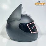 کلاه کاسکت بتمن وارداتی مشکی مات HNJ - نمای روبه‌رو