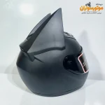 کلاه کاسکت بتمن وارداتی مشکی مات HNJ - نمای کناری