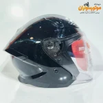 کلاه کاسکت بدون فک ردلاین کد 960 مشکی براق - نمای روبه‌رو