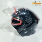 کلاه کاسکت بدون فک ردلاین کد 960 مشکی براق - نمای نزدیک