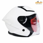 کلاه کاسکت بدون فک سفید براق برند ردلاین Redline 965 - نمای اصلی