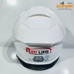 کلاه کاسکت بدون فک سفید براق برند ردلاین Redline 965 - نمای پشت