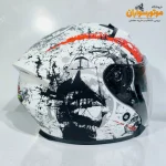 کلاه کاسکت بدون فک RAPIDO طرح BON سفید راپیدو - نمای کناری