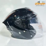 کلاه کاسکت کایک Qike B32 بدون فک، مشکی براق - نمای روبه‌رو