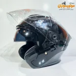 کلاه کاسکت کایک Qike B32 بدون فک، مشکی براق - نمای نزدیک