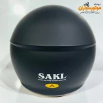 کلاه کاسکت بدون فک SAKL مشکی مات عینک‌دار - نمای پشت