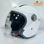 کلاه کاسکت بدون فک سفید عینک‌دار تکنیک تکنیک TECHNIC - نمای زاویه‌دار