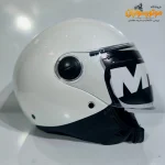 کلاه کاسکت MT وسپایی سفید با طلق اضافه - نمای روبه‌رو