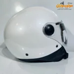 کلاه کاسکت MT وسپایی سفید با طلق اضافه - نمای کناری