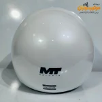 کلاه کاسکت MT وسپایی سفید با طلق اضافه - نمای پشت
