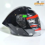 کلاه کاسکت بدون فک Steelbird مشکی براق - نمای روبه‌رو