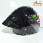 کلاه کاسکت بدون فک Steelbird مشکی براق - نمای کناری