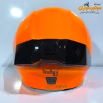 کلاه کاسکت نارنجی بدون فک استیل برد Steelbird - نمای پشت