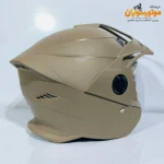کلاه کاسکت بدون فک خاکی Steelbird - نمای کناری