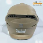 کلاه کاسکت بدون فک خاکی Steelbird - نمای پشت