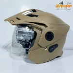 کلاه کاسکت بدون فک خاکی Steelbird - نمای نزدیک