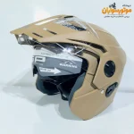 کلاه کاسکت بدون فک خاکی Steelbird - نمای زاویه‌دار
