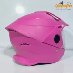 کلاه کاسکت بدون فک صورتی سبک وزن Steelbird - نمای کناری