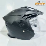 کلاه کاسکت Steelbird بدون فک، مشکی مات و بسیار سبک‌وزن - نمای روبه‌رو