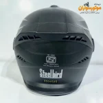 کلاه کاسکت Steelbird بدون فک، مشکی مات و بسیار سبک‌وزن - نمای پشت