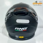 کلاه کاسکت بدون فک RNJ مشکی براق - نمای پشت