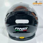 کلاه کاسکت بدون فک وارداتی عینک دار برند RNJ مشکی - نمای پشت