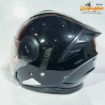 کلاه کاسکت بدون فک وارداتی عینک دار برند RNJ مشکی - جزئیات طراحی