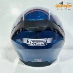 کلاه کاسکت عینک‌دار آبی سرمه‌ای براق تکنیک TECHNIC - نمای پشت