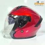 کلاه کاسکت قرمز بدون فک تکنیک TECHNIC - نمای نزدیک