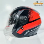 کلاه کاسکت قرمز مشکی مدل بدون فک وارداتی ZIZO - جزئیات طراحی