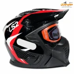 کلاه کاسکت LS2 مشکی قرمز با فک جداشونده - نمای اصلی