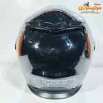 کلاه کاسکت فک ۱۸۰ درجه بئون BEON مشکی براق - نمای پشت