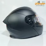 کلاه کاسکت فک متحرک MA2 مشکی مات قفل فلزی - نمای کناری