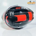 کلاه کاسکت LS2 مشکی قرمز براق فک ثابت - نمای روبه‌رو 12