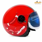 کلاه کاسکت کودک Steelbird قرمز گرافیکی با شیلد - نمای اصلی