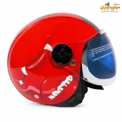 کلاه کاسکت کودک Steelbird قرمز گرافیکی با شیلد - نمای اصلی